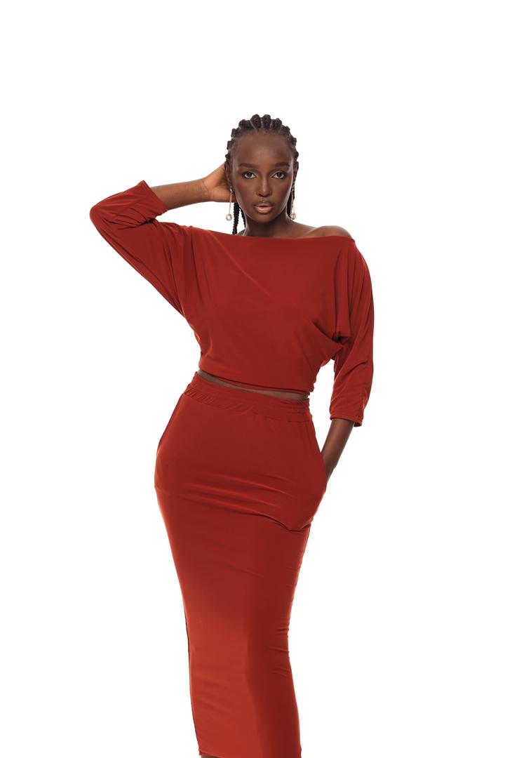 Off shoulder Midi 2 Piece  - UGX 95K